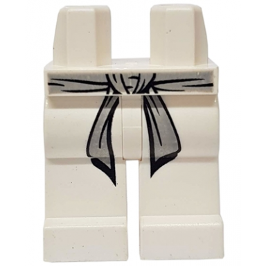 white hips and legs with light bluish gray karate belt pattern