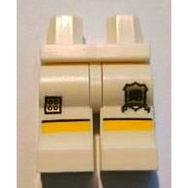 white hips and legs with golden brick shield and yellow stripe pattern