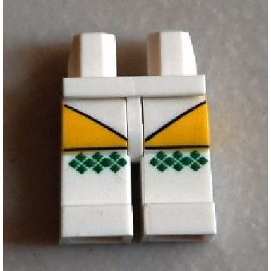 white hips and legs with socks and green garters pattern