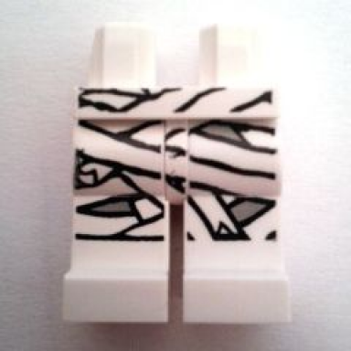 white hips and legs with glow in dark mummy wrappings pattern