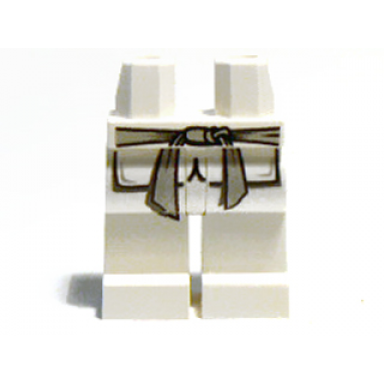 white hips and legs with robe ends and light bluish gray sash belt pattern