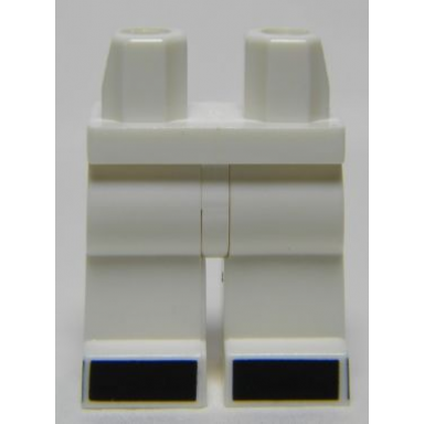 white hips and legs with black panels on front and sides of feet pattern