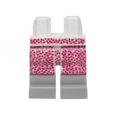 white hips and legs with skirt with pink dots and light bluish gray boots pattern