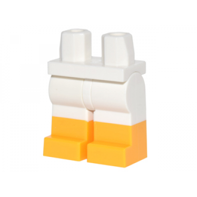 white hips and legs with molded bright light orange lower legs boots pattern