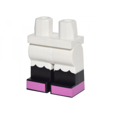 white hips and legs with ruffles black lower legs and dark pink feet pattern minnie