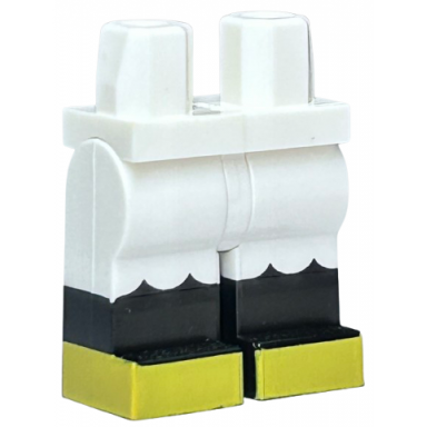 white hips and legs with ruffles black lower legs and yellow feet pattern minnie