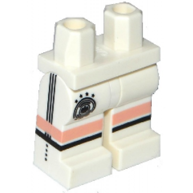 white hips and legs with dfb logo with 4 stars light nougat and black stripes lines on sides pattern