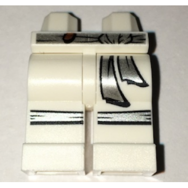 white hips and legs with silver sash and knee straps pattern