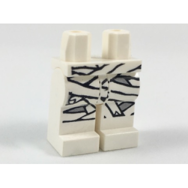 white hips and legs with non-glow in dark mummy wrappings pattern