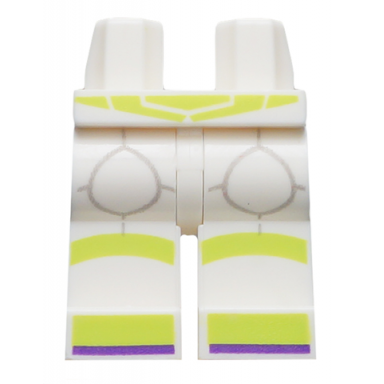 white hips and legs with lime belt knee pads and toes with dark purple trim pattern