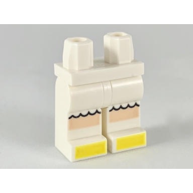 white hips and legs with black scalloped lines light nougat knees and yellow toes pattern