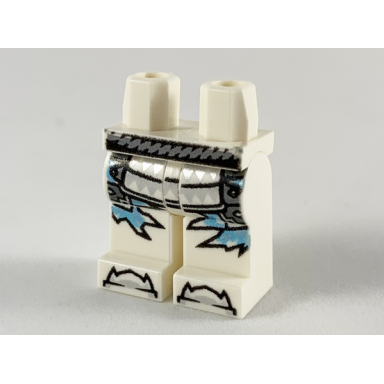 white hips and legs with silver belt trim toes and medium azure icicles pattern