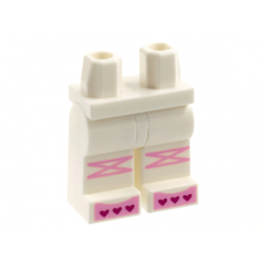 white hips and legs with bright pink knee wrappings and toes magenta hearts on toes pattern