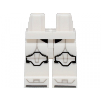 white hips and legs with sw clone trooper and black and light bluish gray markings and knee pads pattern