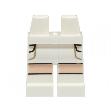 white hips and legs with light nougat knee stripes and dark tan and black pockets outline pattern