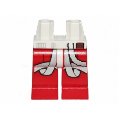 white hips and red legs with light bluish gray belts pattern