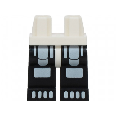 white hips and black legs with white minifigure skeleton thighs knees and toes pattern bam