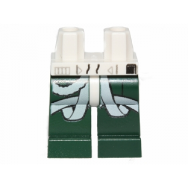 white hips and dark green legs with sw light aqua flight straps and hose pattern