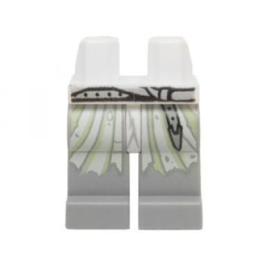white hips and light bluish gray legs with tattered white robe and light bluish gray belt pattern