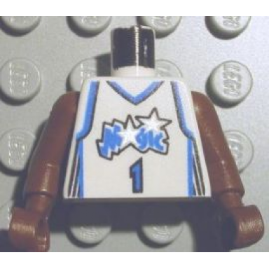 white torso nba orlando magic 1 white uniform pattern brown nba arms