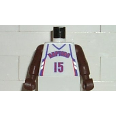 white torso nba toronto raptors 15 white uniform pattern brown nba arms