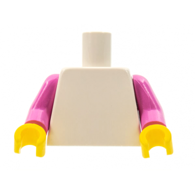 white torso plain dark pink arms yellow hands