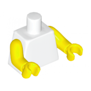 white torso plain yellow arms yellow hands