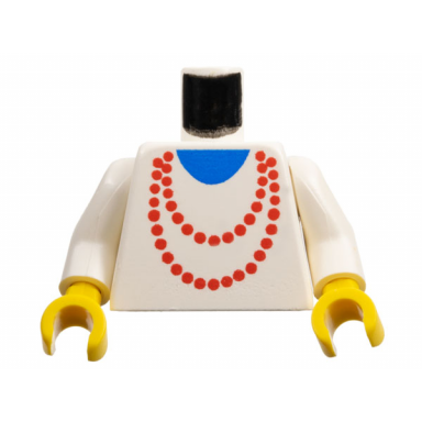 white torso necklace red and blue undershirt pattern white arms yellow hands