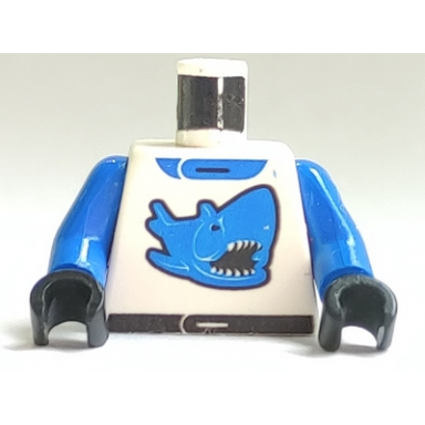 white torso racers race shark blue pattern blue arms black hands