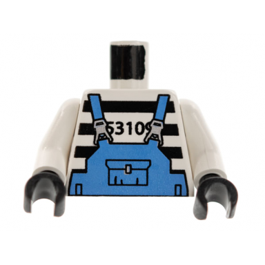 white torso jail stripes with medium blue overalls pattern white arms black hands