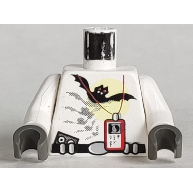 white torso studios vampire bat and id card pattern white arms dark gray hands