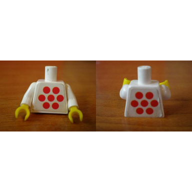 white torso idea book 6000 mary with 7 red dots pattern sticker white arms yellow hands