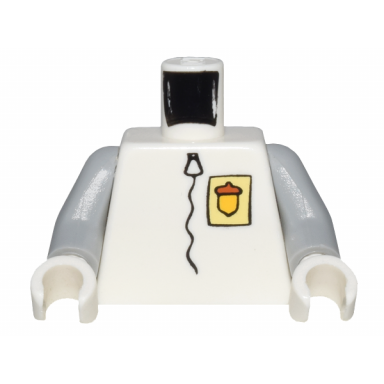 white torso spongebob with yellow acorn badge pattern light bluish gray arms white hands