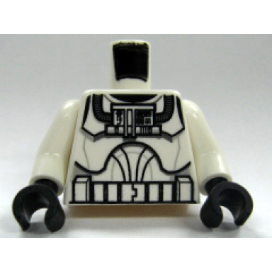 white torso sw armor clone pilot clone wars pattern white arms black hands