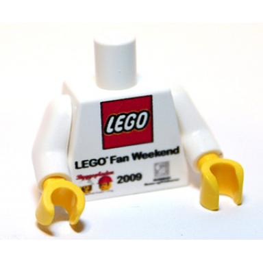 white torso lego fan weekend 2009 pattern white arms yellow hands