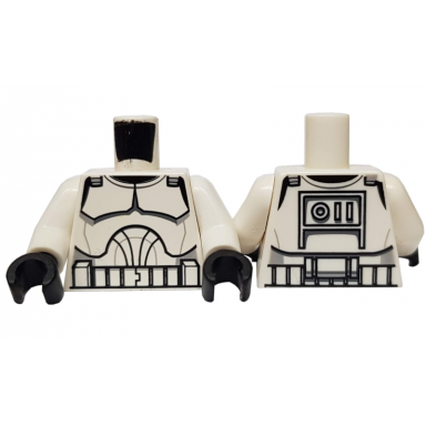 white torso sw armor clone trooper pattern clone wars white arms black hands