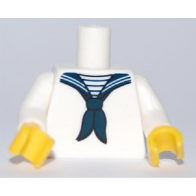 white torso sailor uniform with dark blue neckerchief pattern white arms yellow hands