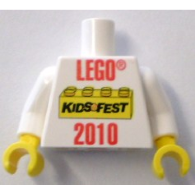 white torso lego kidsfest 2010 pattern white arms yellow hands