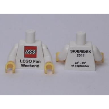 white torso lego fan weekend 2011 pattern white arms yellow hands
