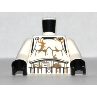 white torso sw armor stormtrooper detailed armor dirt stains pattern white arms black hands