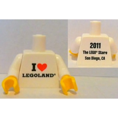 white torso i love legoland front 2011 the lego store san diego ca back pattern white arms yellow hands