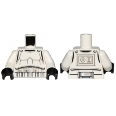 white torso sw armor stormtrooper detailed armor with shoulder belts pattern white arms black hands