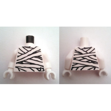 white torso mummy wrappings glow in dark pattern white arms white hands