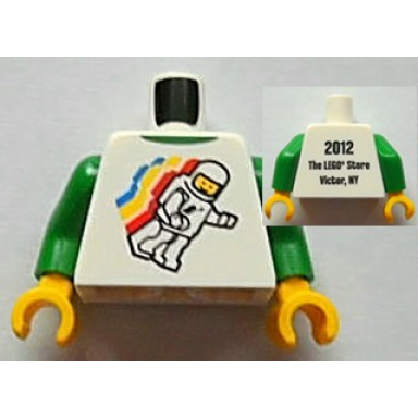 white torso classic space minifigure floating front 2012 the lego store victor ny back pattern green arms yellow hands