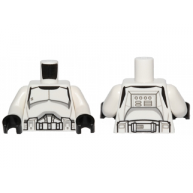white torso sw armor clone trooper black belt pattern white arms black hands