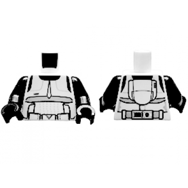 white torso sw detailed armor scout trooper pattern black arms black hands