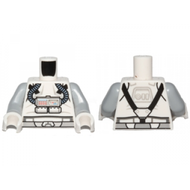 white torso sw clone pilot with sand blue hoses light bluish gray belt black straps pattern light bluish gray arms white hands