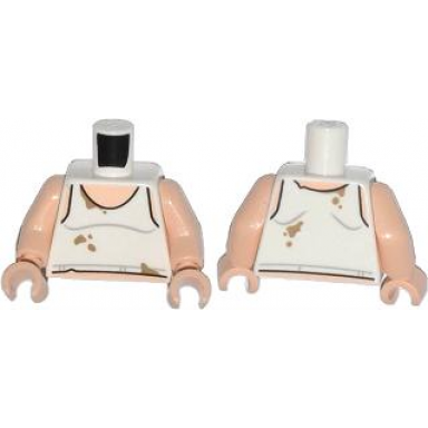 white torso tank top with dark tan stains pattern light nougat arms light nougat hands