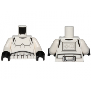 white torso sw armor stormtrooper detailed armor without shoulder belts pattern white arms black hands