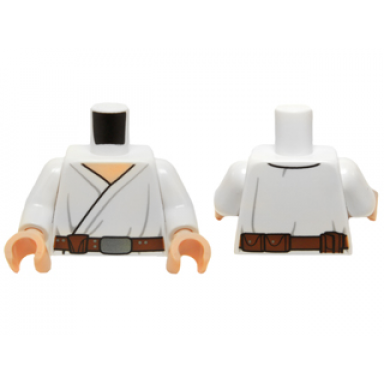 white torso sw wrap-around tunic and utility belt with large pouch light folds pattern white arms light nougat hands